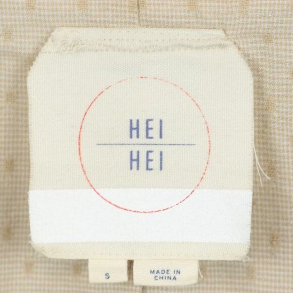 Hei Hei Anthropologie Women's Small Tan Cotton Woven Full Zip Jacket - Picture 8 of 10